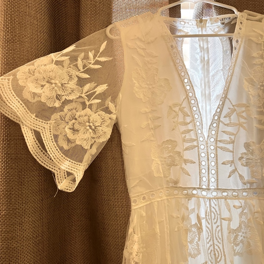Lace romper/dress, ivory